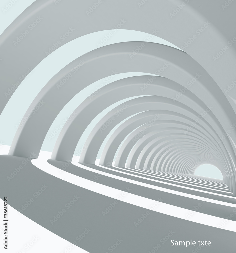 Fototapeta premium shined corridor with columns 3D
