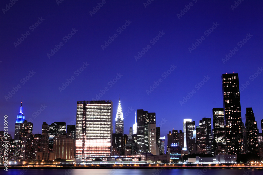 New York City at Night Lights, Midtown Manhattan