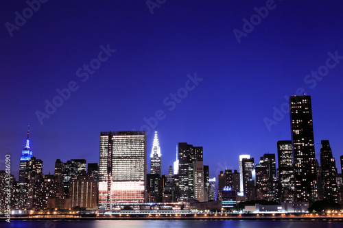 New York City at Night Lights  Midtown Manhattan