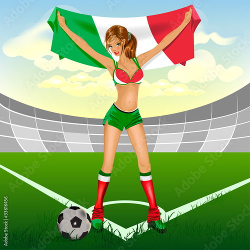 Italy girl soccer fan