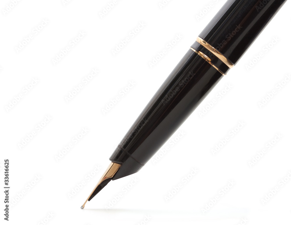 Ink pen with an open pen on a white background Ink pen with an open pen on a white background