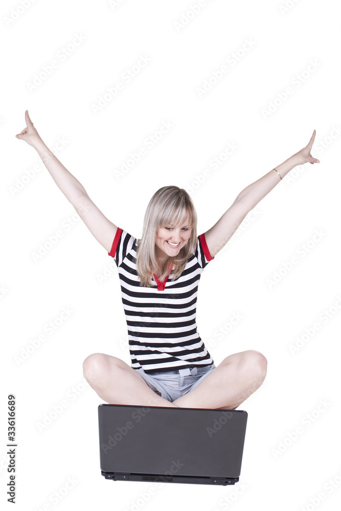 Happy girl with notebook Happy girl with notebook