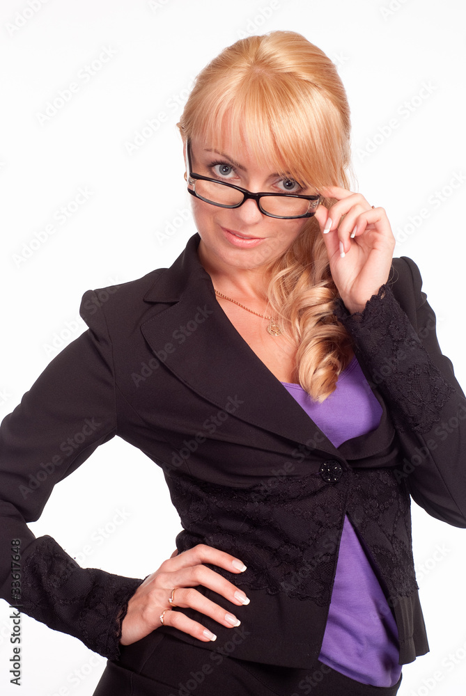 nice worker in glasses