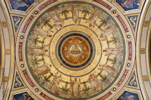 Paris - fresco from cupola of Saint Francois Xavier church © Renáta Sedmáková