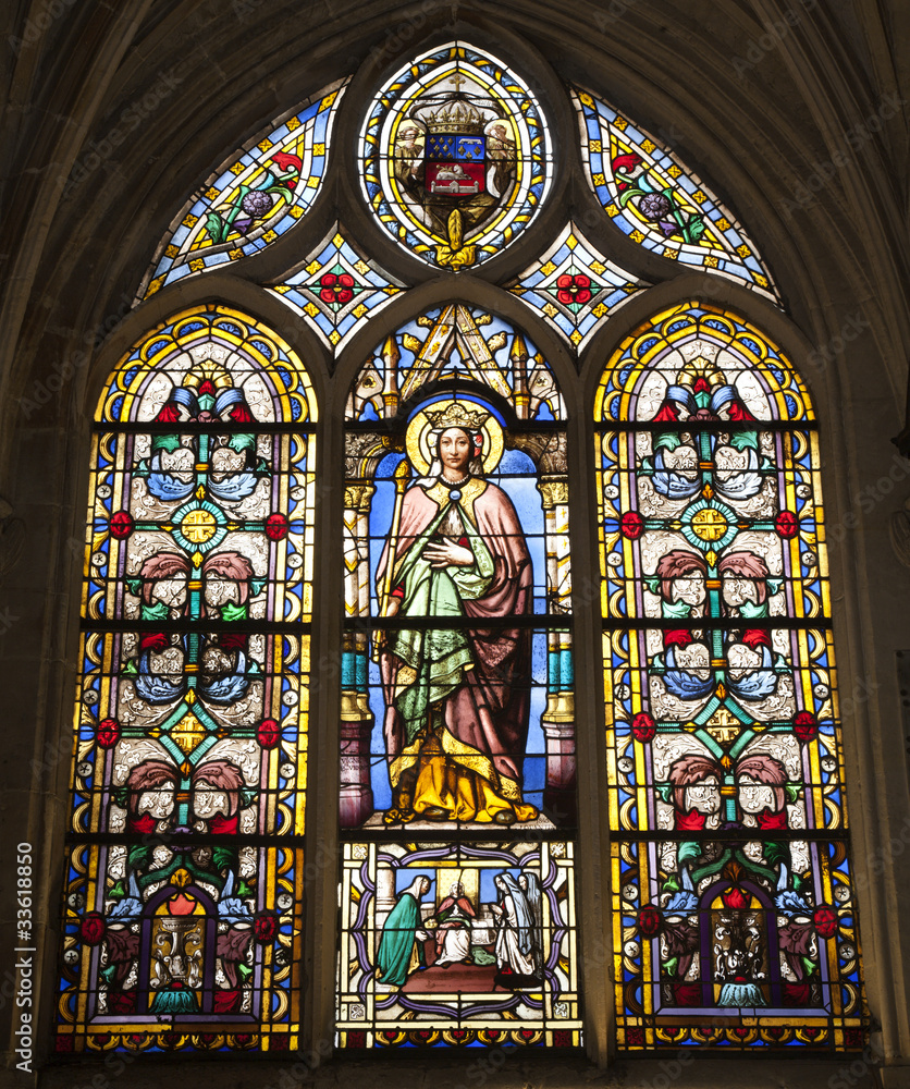 Paris - windowpane from Saint Germain l Auxerrois