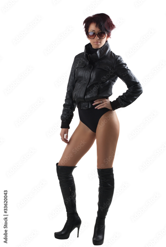 beauty woman in leather beauty woman in leather