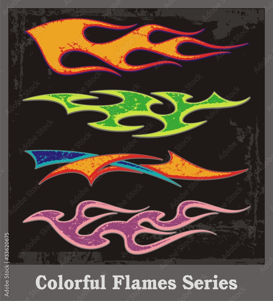 Obraz premium Colorful Flames Vector Series