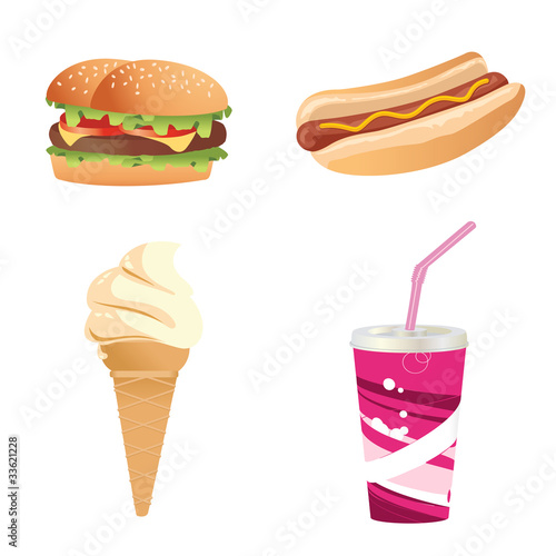 Burger, hot dog et glace