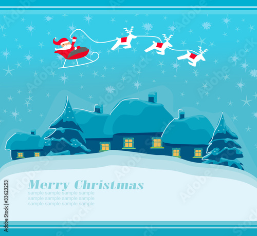 Happy New year card with Santa © diavolessa