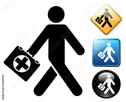 First aid pictogram and signs