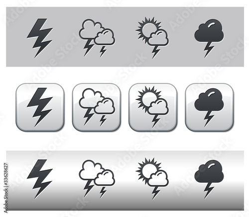 Icônes météo orages