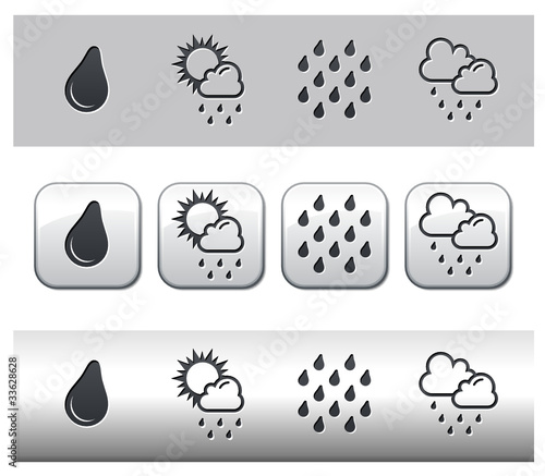 Icônes météo pluie