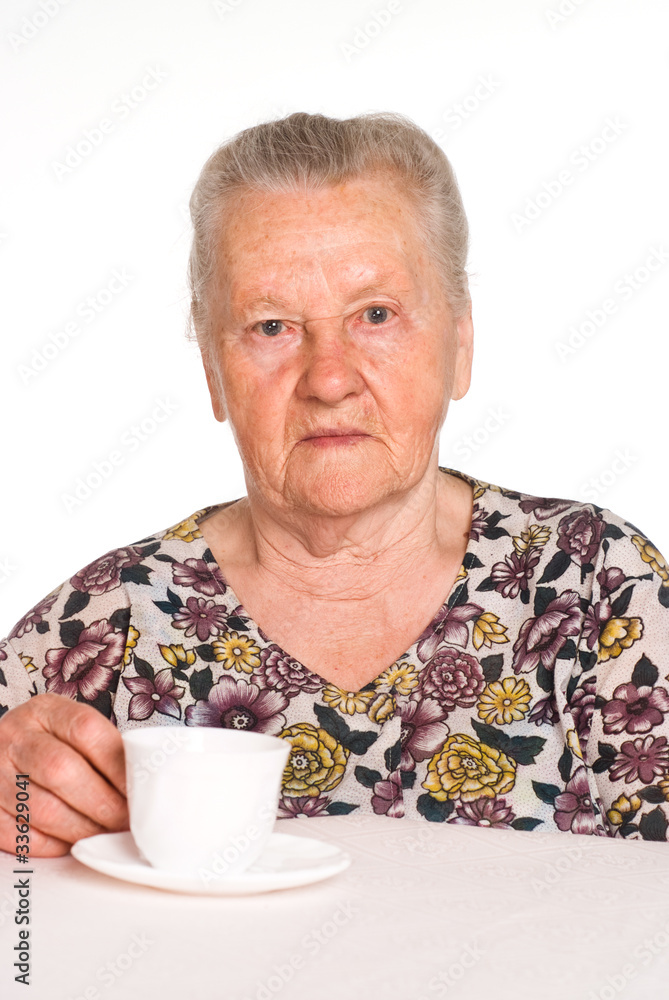 granny at table granny at table