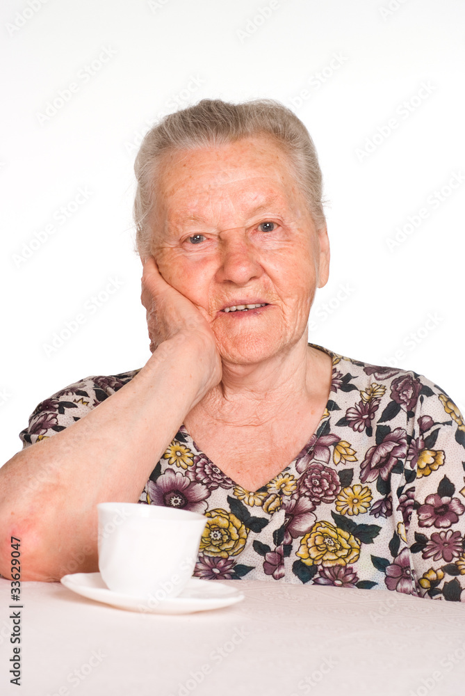 granny at table granny at table