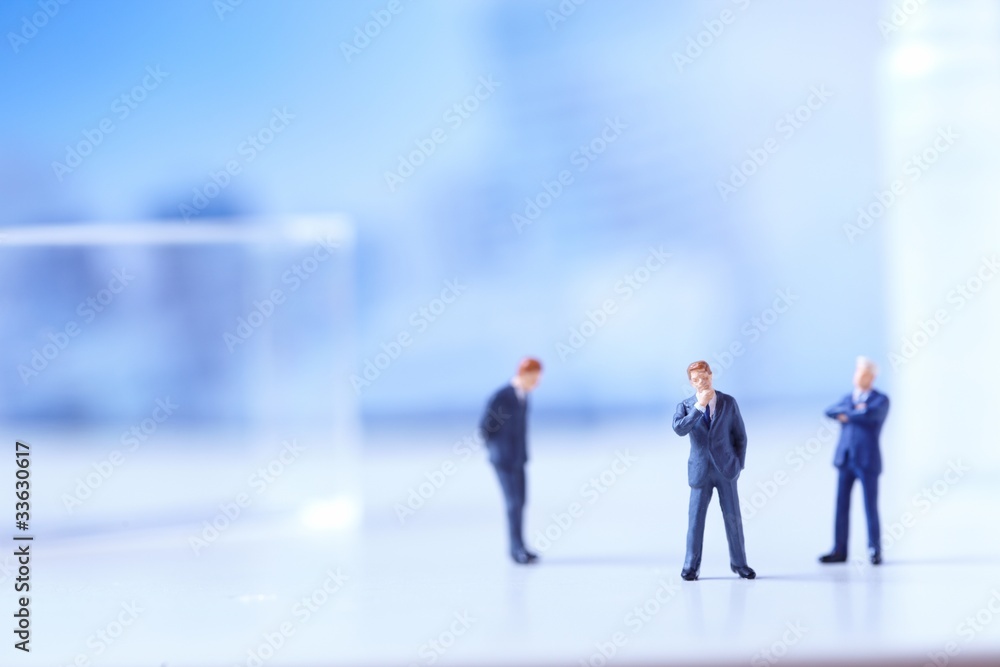 Miniature figurines of successful business team. Miniature figurines of successful business team.