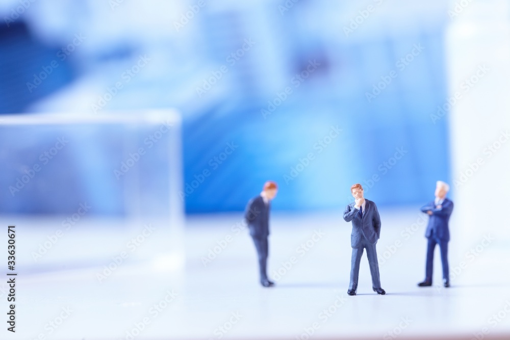 Miniature figurines of successful business team. Miniature figurines of successful business team.