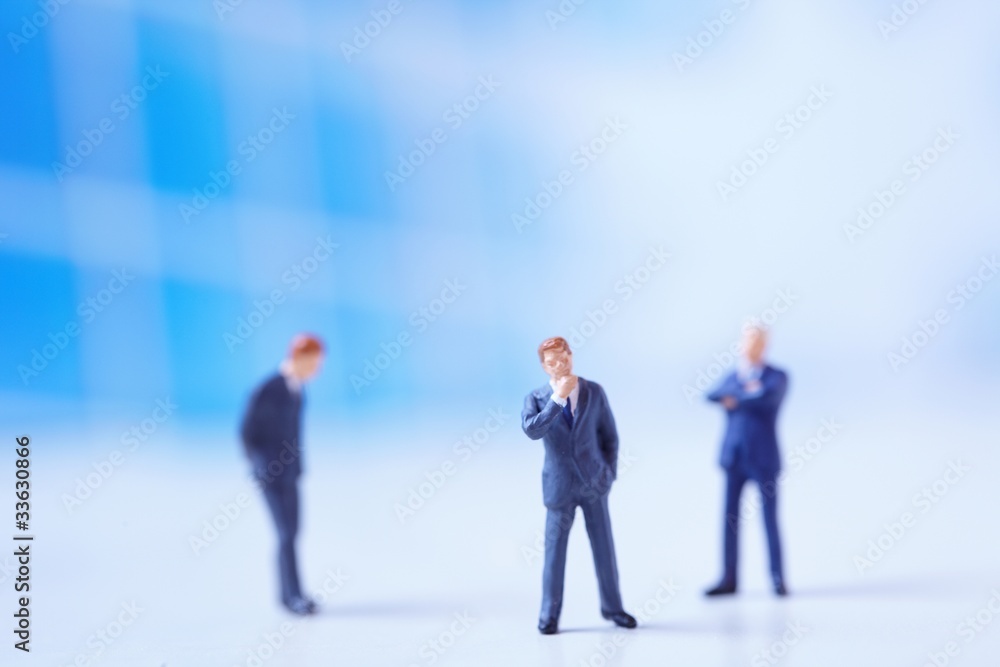 Miniature figurines of successful business team. Miniature figurines of successful business team.