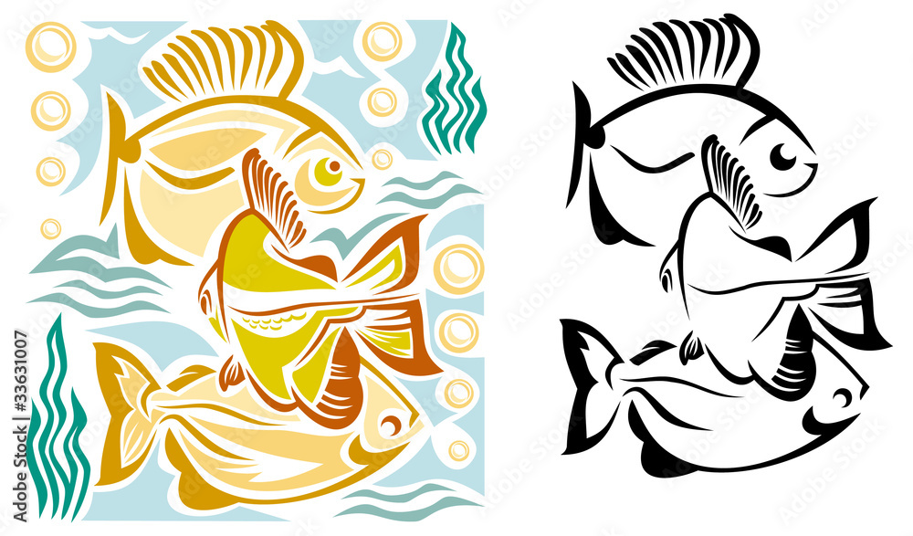 Three aquarium fish Three aquarium fish