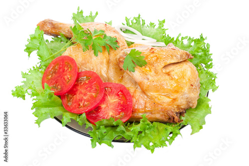 Grilled chicken with fresh vegetables