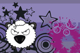 sheep baby cartoon background05