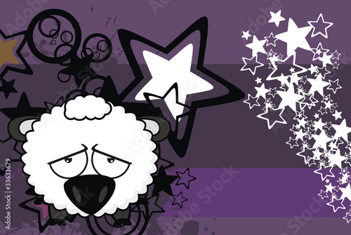 sheep baby cartoon background07