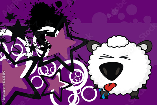 sheep baby cartoon background01