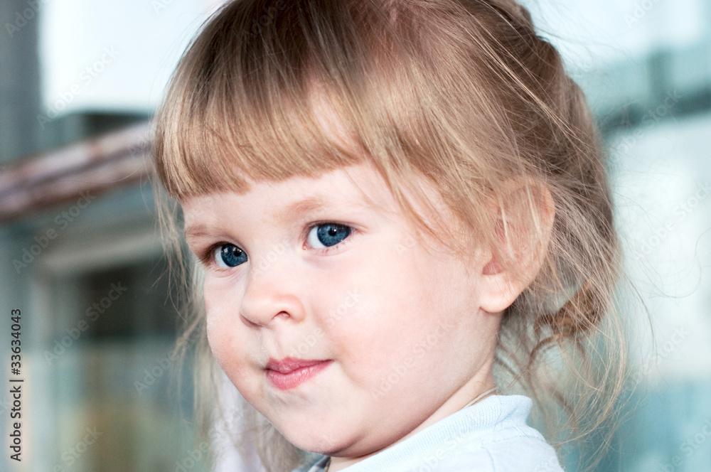 portrait of blond small girl portrait of blond small girl