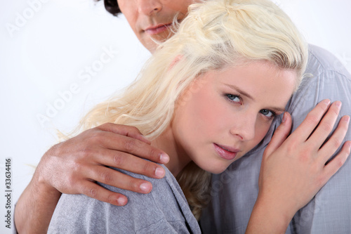 Canvas Print man and woman holding each other