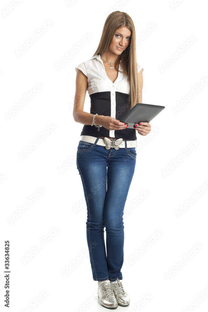 Beautiful Woman With Tablet Computer Beautiful Woman With Tablet Computer