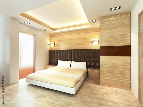 Modern bedroom in minimalist style
