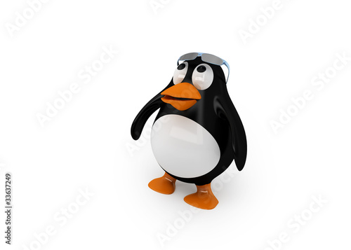 Pinguin mit Sonnenbrille (mit Freistellungspfad)