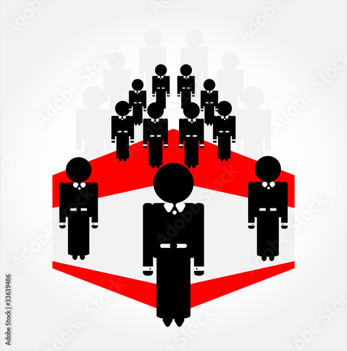 group of people with leader