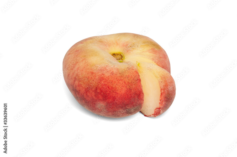 fig peach with a slice cut out fig peach with a slice cut out