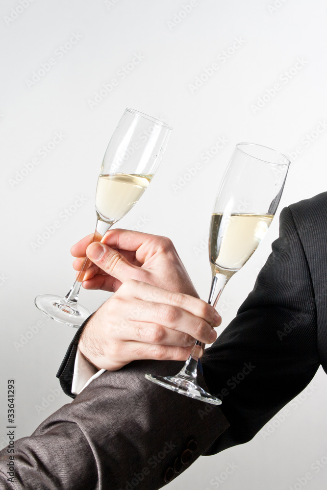 Cheers with champagne glass Cheers with champagne glass