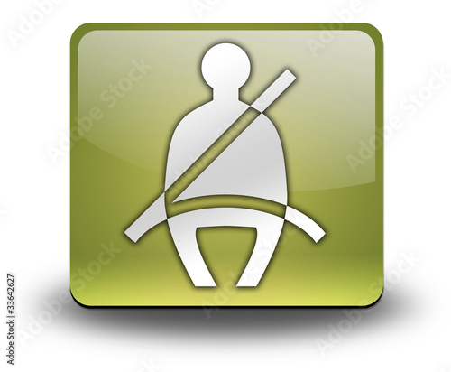 Yellow 3D Effect Icon "Seat Belt"