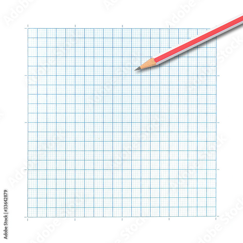 colored pencil on graph paper background