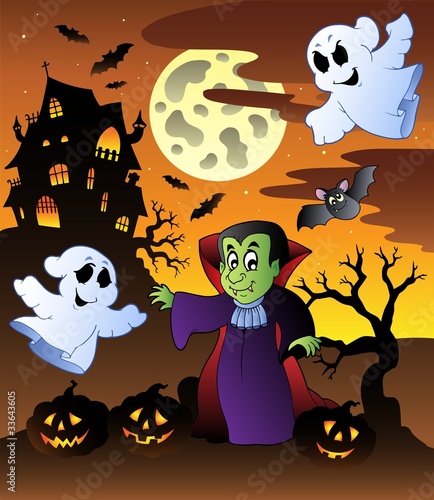 Scene with Halloween mansion 4