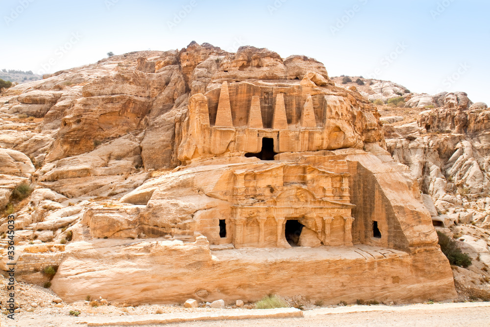 Temple in Petra. Jordan