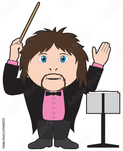 A musical conductor with baton