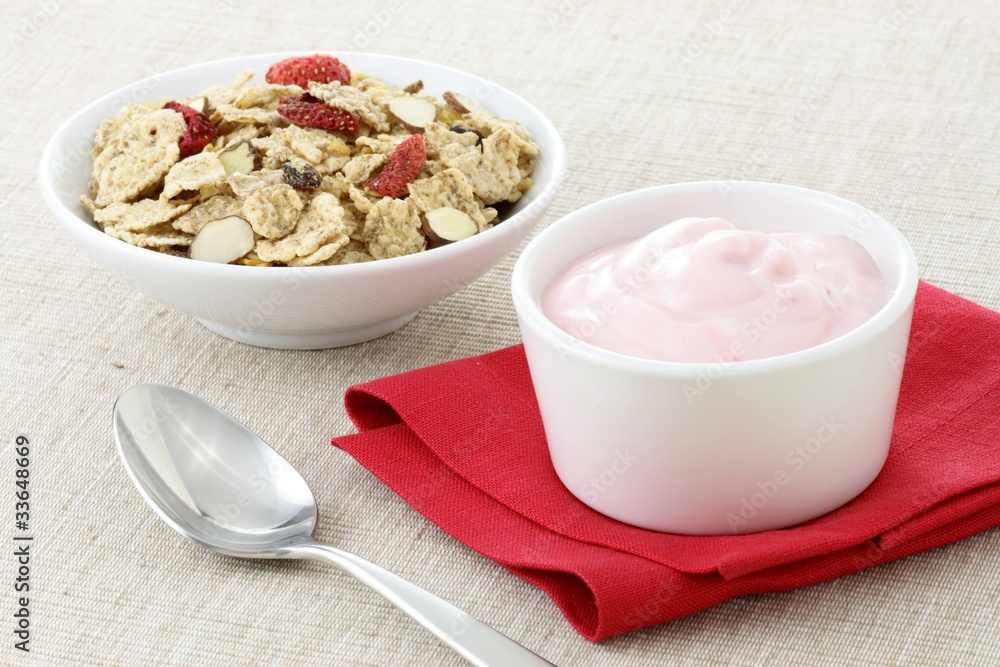 delicious strawberry yogurt and fresh cereal delicious strawberry yogurt and fresh cereal