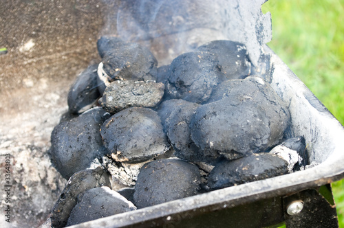 Coal on the grill