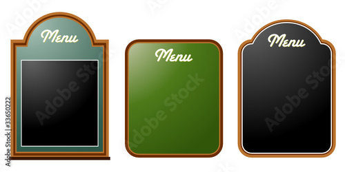 set of three chalkboard menues