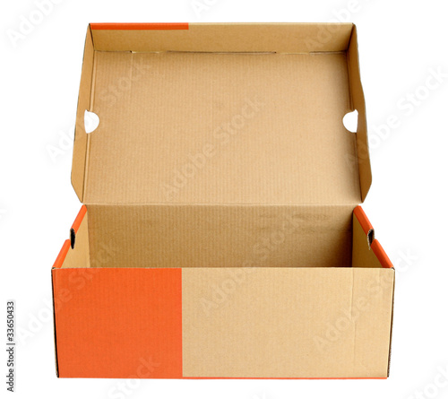 Open empty shoe cardboard box