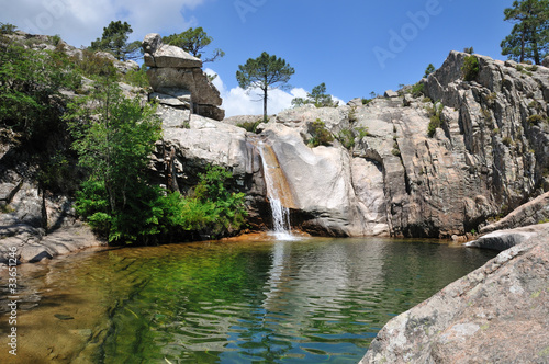 Tableau sur toile Wonderful stone pool in Corsica
