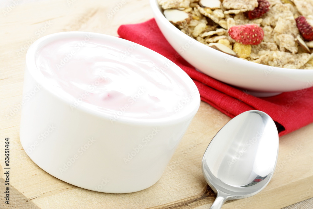 delicious strawberry yogurt and fresh cereal delicious strawberry yogurt and fresh cereal