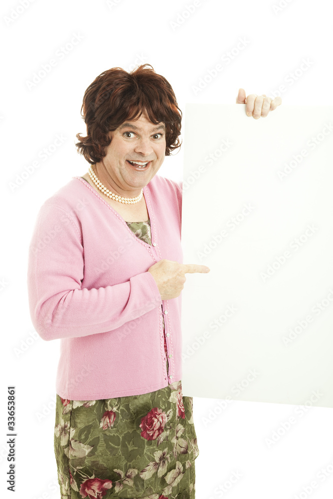 Transvestite with Blank Sign Transvestite with Blank Sign