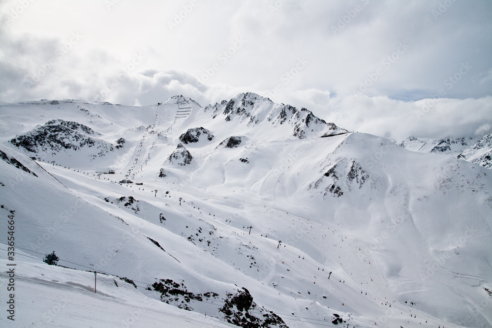 Alpine ski resort panorama