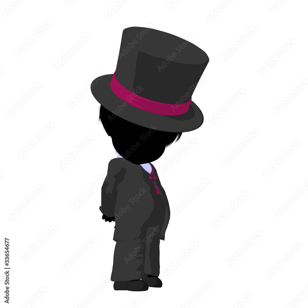 Little Top Hat Girl Illustration Silhouette Little Top Hat Girl Illustration Silhouette