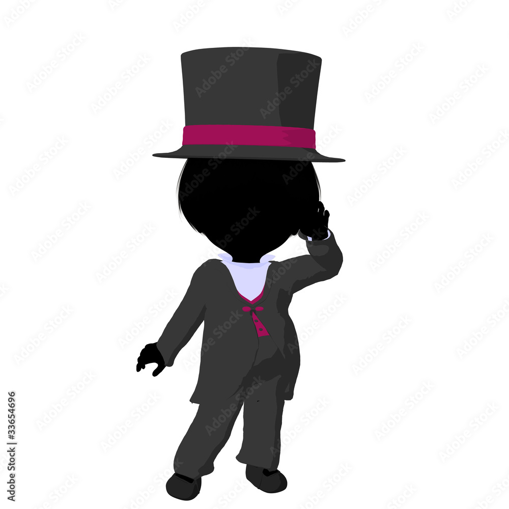 Little Top Hat Girl Illustration Silhouette Little Top Hat Girl Illustration Silhouette