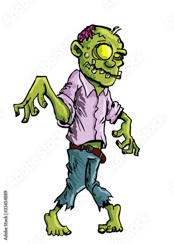 Cartoon zombie isolated on white